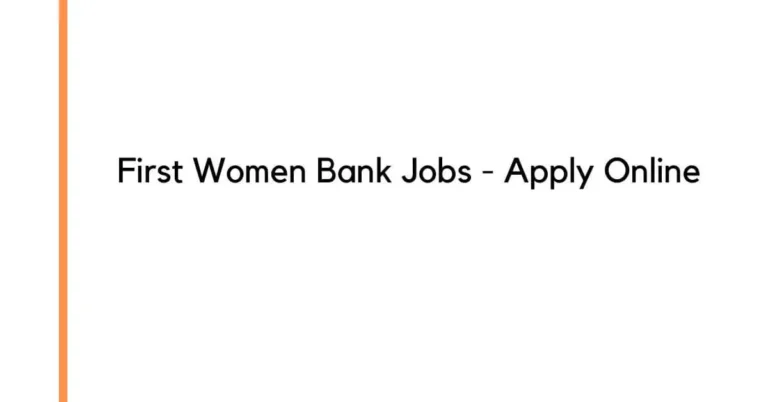 First Women Bank Jobs