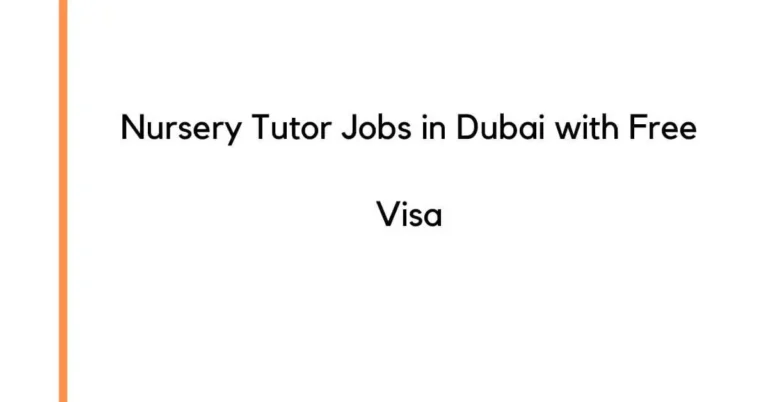 Nursery Tutor Jobs in Dubai