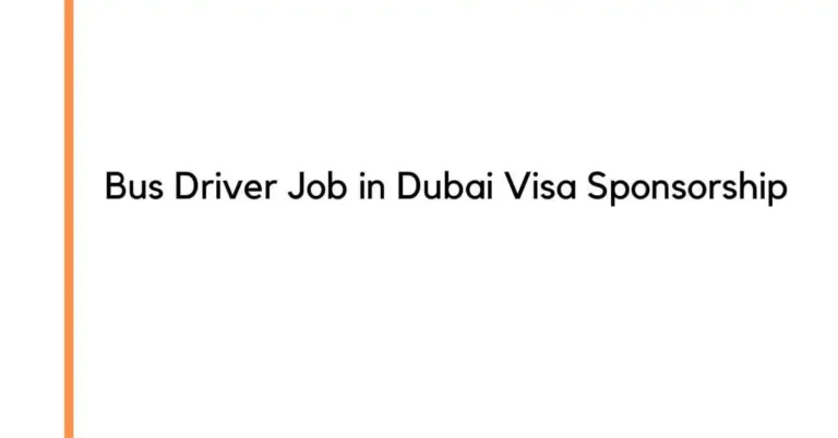 Bus Driver Job in Dubai