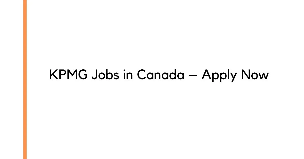 KPMG Jobs in Canada