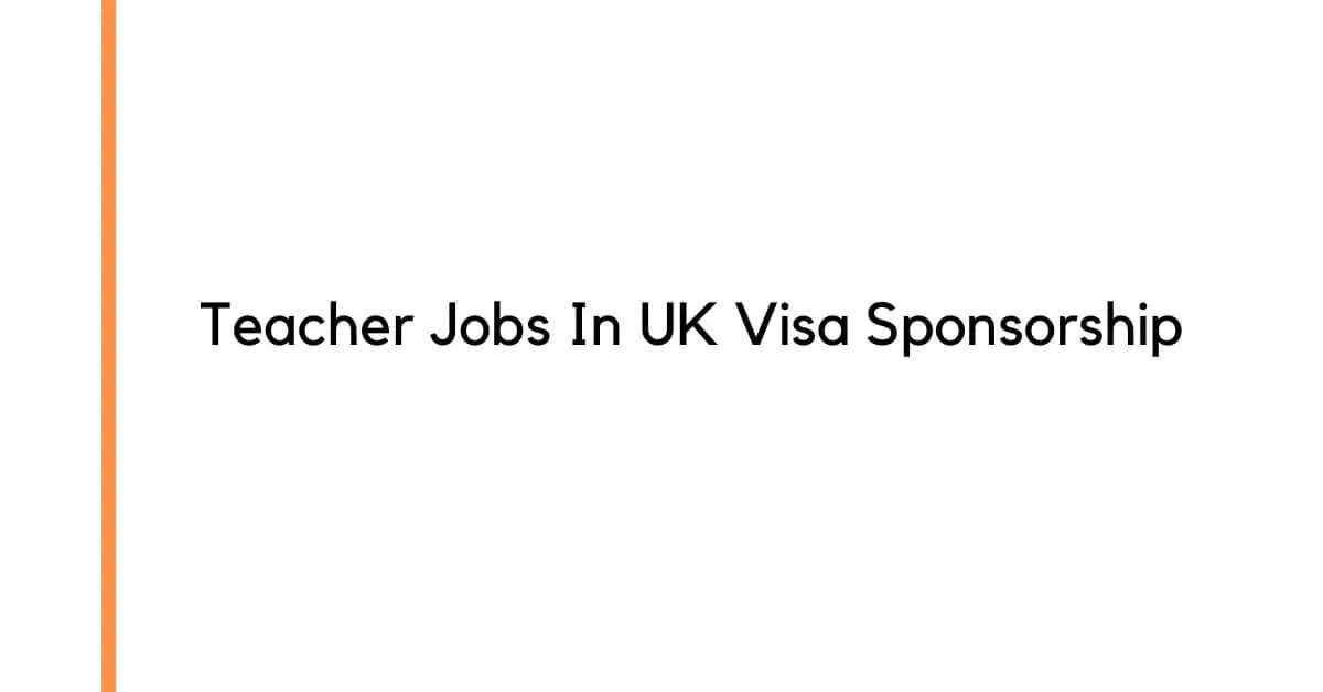 Teacher Jobs In UK