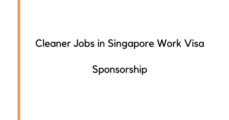 Cleaner Jobs in Singapore