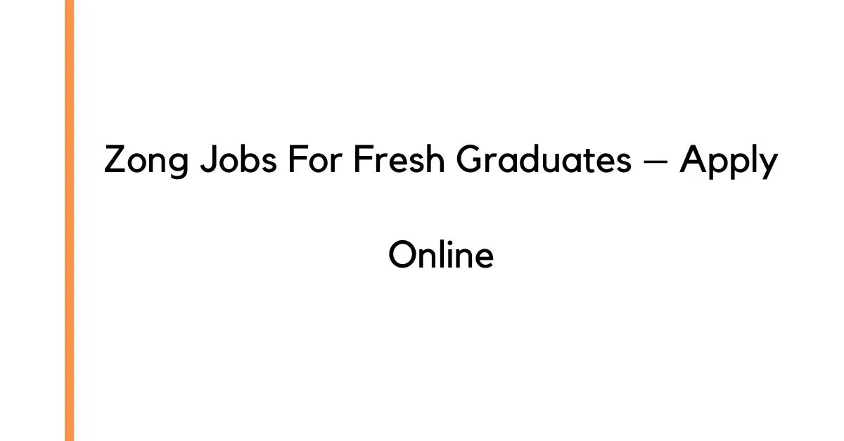 Zong Jobs For Fresh Graduates